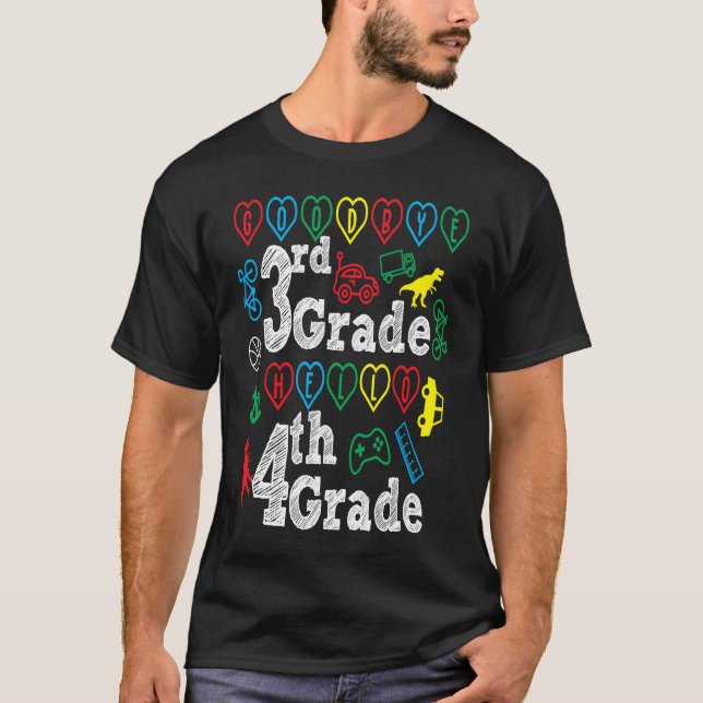 Goodbye 3rd Grade Hello 4th Grade Back To School S T Shirt (Framsida)