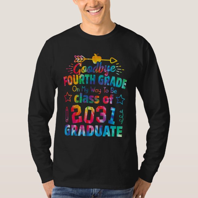 Goodbye 4th Grade Class of 2031 Grad Hello 5th gra T Shirt (Framsida)