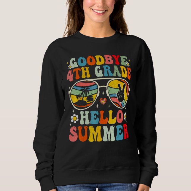 Goodbye 4th Grade Hello Summer Sunglasses Last Day T Shirt (Framsida)