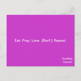 GOODBYE CANCER! Vykort från April McCallum