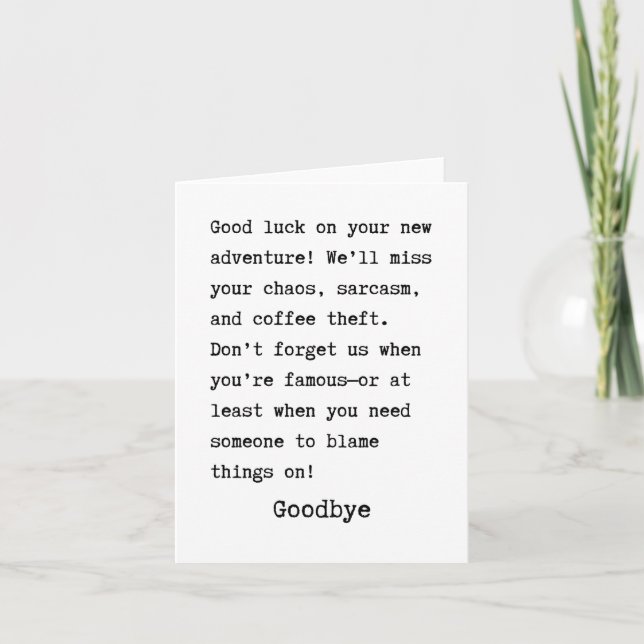 Goodbye moving out kort (Framsida)