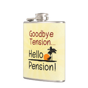 Goodbye pensionerar spänning, hej rolig pension fickplunta
