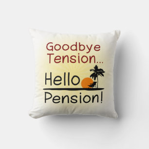 Goodbye pensionerar spänning, hej rolig pension kudde