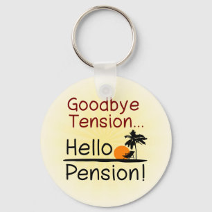 Goodbye pensionerar spänning, hej rolig pension nyckelring
