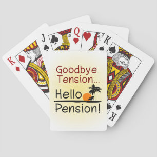 Goodbye pensionerar spänning, hej rolig pension spelkort