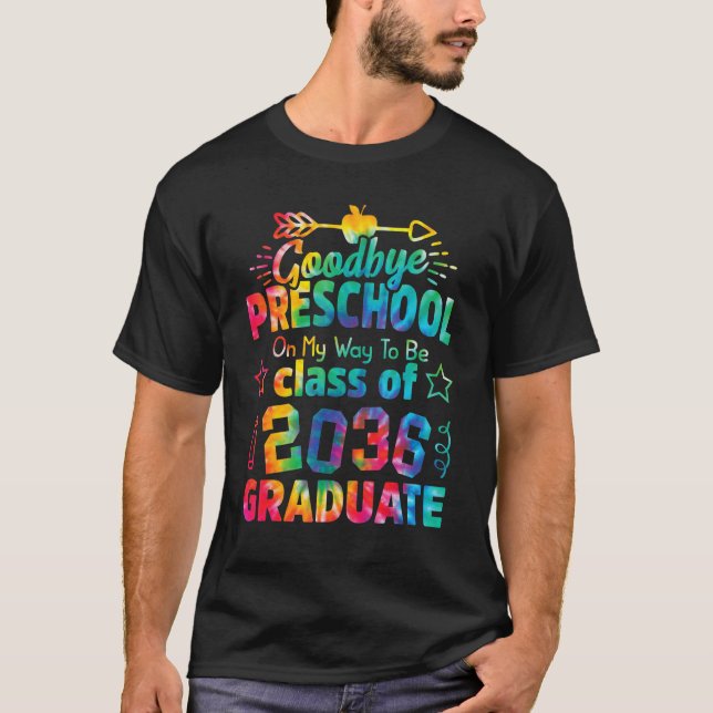 Goodbye Preschool Class of 2036 Grad Hello Kinderg T Shirt (Framsida)