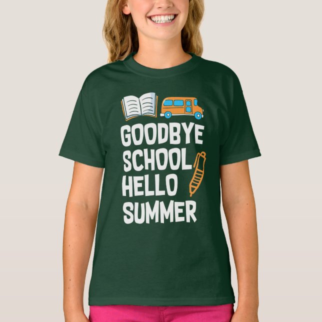 GOODBYE SCHOOL HELLOSOMMER T SHIRT (Framsida)