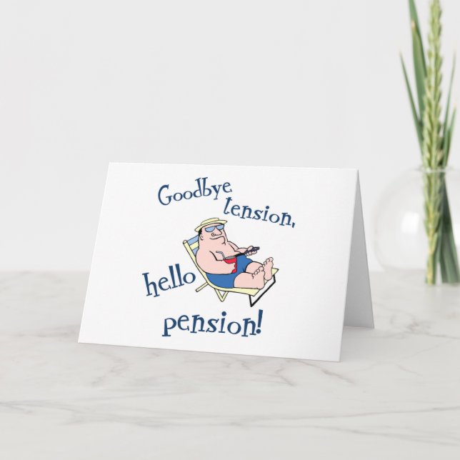 GOODBYE TENSION, HEJ PENSION! PENSION GIFT KORT (Framsida)