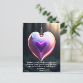 Goodbyes Rumi Quote Glass Heart Vykort