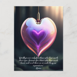 Goodbyes Rumi Quote Glass Heart Vykort