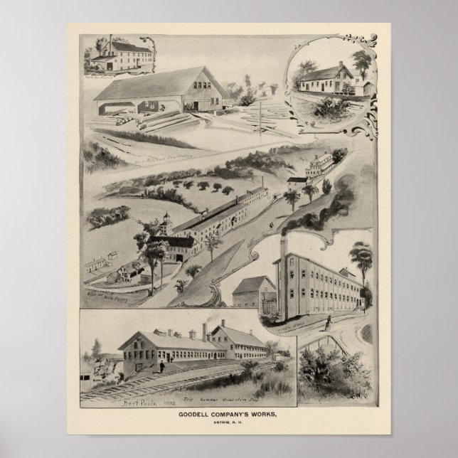 Goodell Co's Works, Antrim, NH Poster (Framsidan)