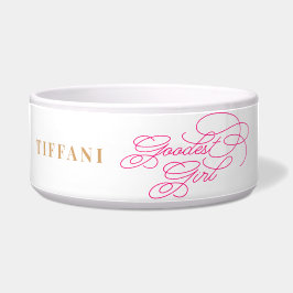 Goodest Girl Funny Classy Elegant White Rosa Hund