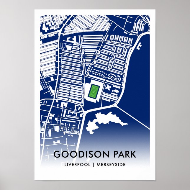 Goodison Park Stadium Karta - Everton FC:s hem Poster (Framsidan)