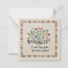 Goodness of God quilted look floral music Anteckningskort