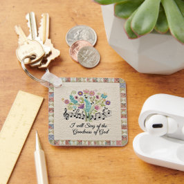 Goodness of God quilted look floral music Nyckelring