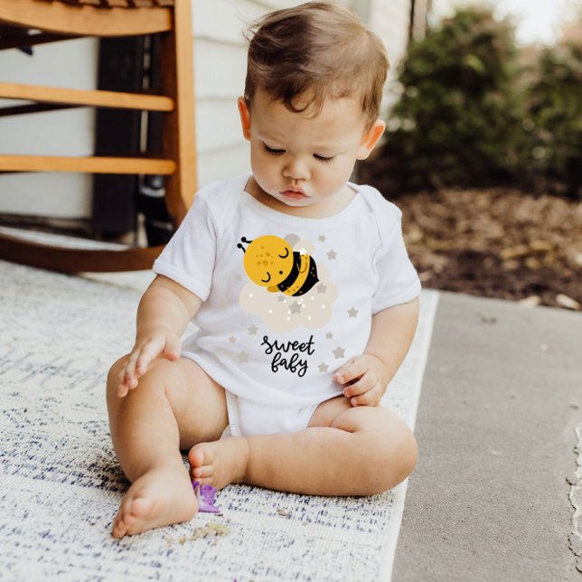 Goodnight honey Bee Gult Stars | Baby Bodykostym T Shirt (Skapare uppladdad)