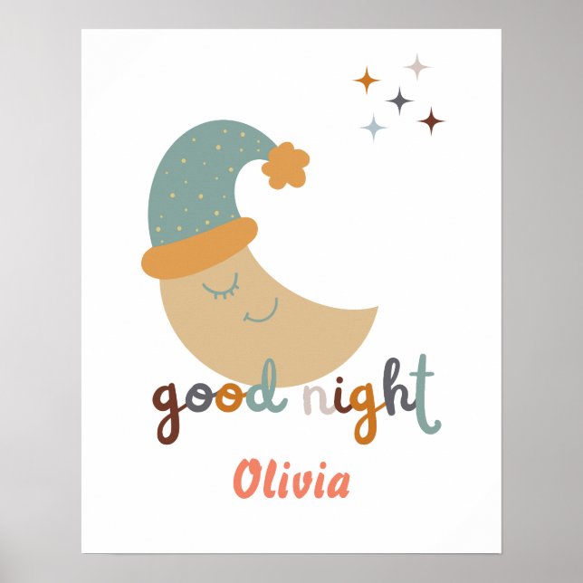 Goodnight Måne Nursery Room Poster (Framsidan)