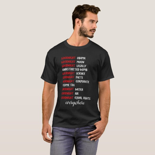 Goodnight Obama Goodnight måne T-shirt (Hel framsida)