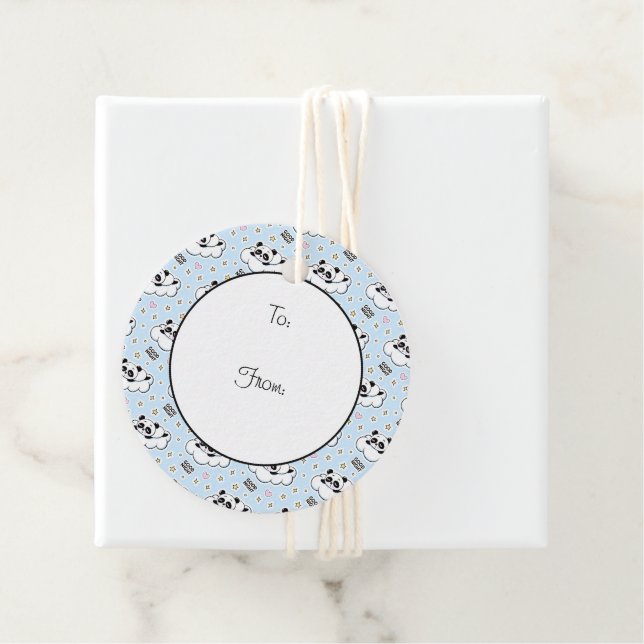 Goodnight Sleeping Panda Bear Gåvor Etiketter (På plats)