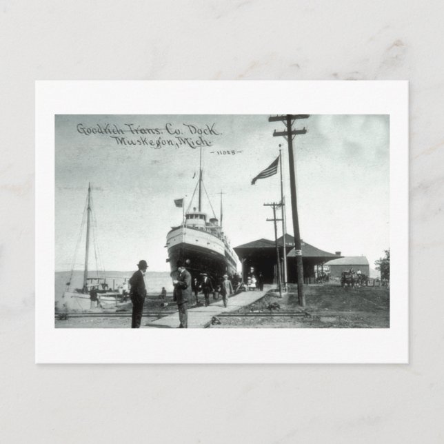 Goodrich Transportation Co., Muskegon, Michigan Vykort (Framsida)
