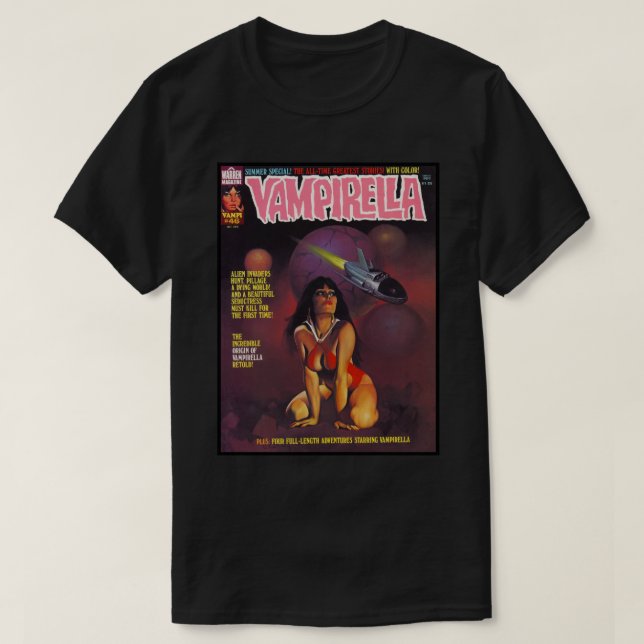 GOODY ANDRA UNDERBARA VINTAGAR VAMPIRELLA MAGAZINE T SHIRT (Design framsida)