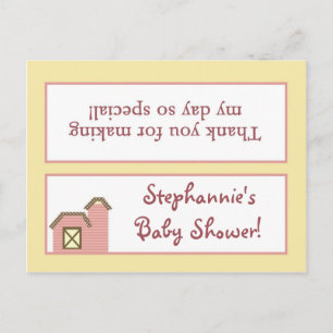 Goody Bag Topper Abbys Farm Rosa Girly Barn Animal Inbjudan Vykort