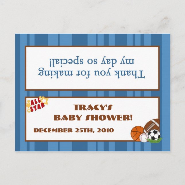 Goody Bag Topper All-Star Blue Inbjudan Vykort (Framsida)