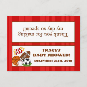 Goody Bag Topper All-Star Red Inbjudan Vykort