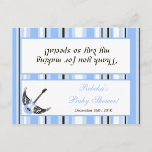 Goody Bag Topper Boy Blue Punk Rocker Guitar Inbjudan Vykort