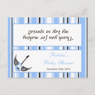 Goody Bag Topper Boy Blue Punk Rocker Guitar Inbjudan Vykort