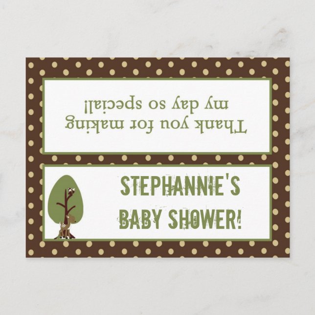 Goody Bag Topper Enchanted Hollow Woodland Forest Inbjudan Vykort (Framsida)