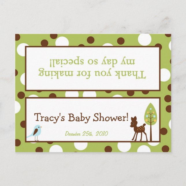 Goody Bag Topper Forest Friends Hjort Inbjudan Vykort (Framsida)
