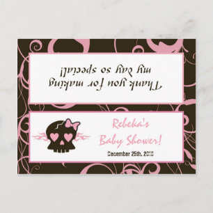 Goody Bag Topper Girly Girl Rosa Punk Skull Inbjudan Vykort