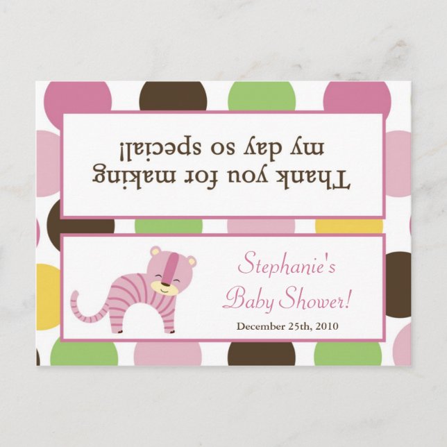 Goody Bag Topper Jungle Queen Tiger Safari Anima Inbjudan Vykort (Framsida)