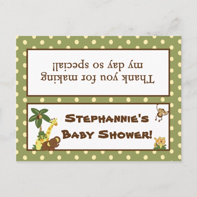 Goody Bag Topper Jungle Spädbarn Inbjudan Vykort (Framsida)