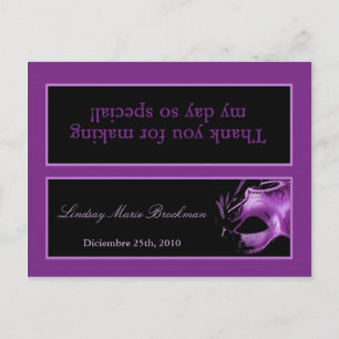 Goody Bag Topper Mis XV Lila Lilac Black Party Inbjudan Vykort
