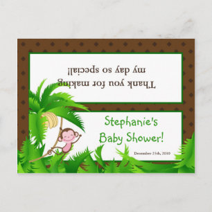 Goody Bag Topper Monkey Swing Jungle Safari Animal Inbjudan Vykort