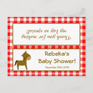 Goody Bag Topper Red Barn Boskap Inbjudan Vykort