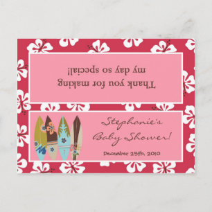Goody Bag Topper Rosa Hawaiian Luau Tropical Inbjudan Vykort