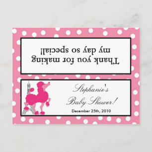 Goody Bag Topper Rosa Pudel Paris Eiffel Torn Inbjudan Vykort
