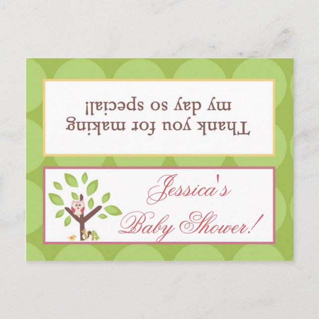 Goody Bag Toppers Kärlek och Nature Girl Woodland Inbjudan Vykort (Framsida)