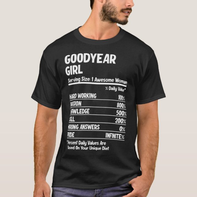 Goodyear Girl Pullover Hoodie T Shirt (Framsida)