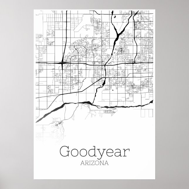 Goodyear Karta - Arizona - City Karta Poster (Framsidan)