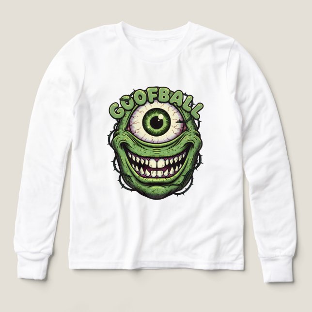 Goofball Monster Eye – Funny Creepy One-Eyed Carto T Shirt (Design framsida)