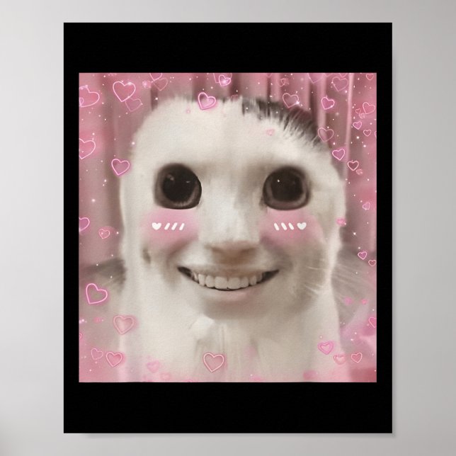 Goofy Ahh Cat Meme Dank Cursed Weirdcore Cringey B Poster (Framsidan)