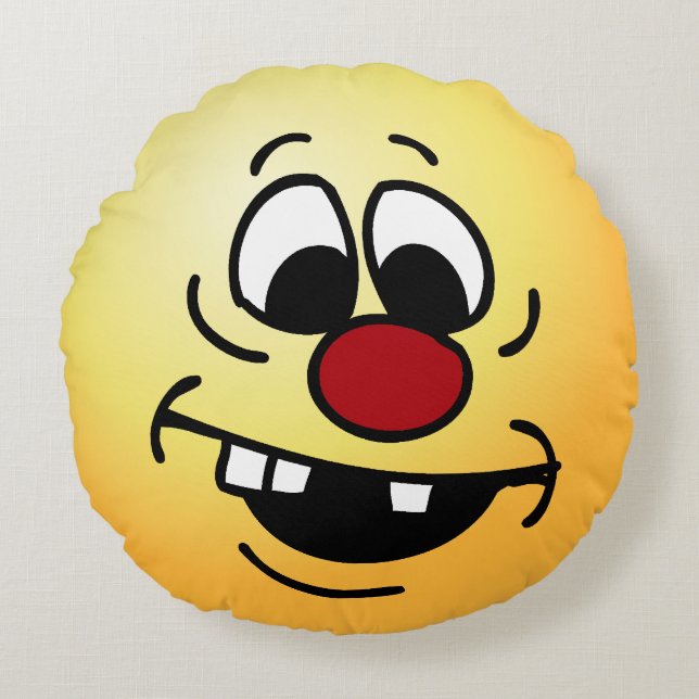 Goofy Ansikte: Det här är idiot jag slagit i ansik Rund Kudde (Framsidan)