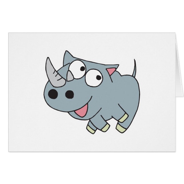 goofy baby rhino hälsningskort (Framsidan Horizontal)