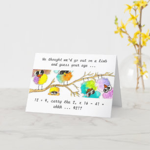 Goofy Birds och Math Birthday Card Kort