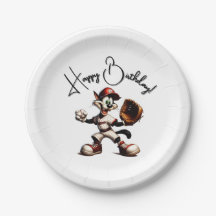 Goofy Cat Baseball Pitcher-Vind upp