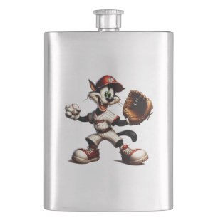 Goofy Cat Baseball Pitcher-Vind upp Fickplunta